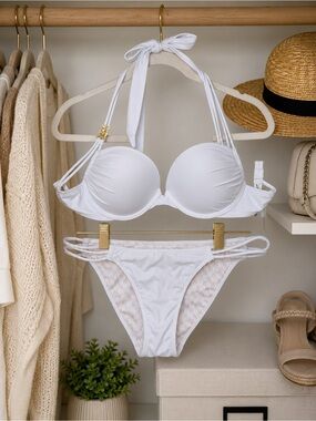 Victoria’s Secret White Strappy Bikini Set - Women Swim